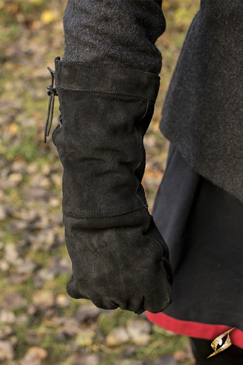 Gants en cuir suédé noir – Image 2