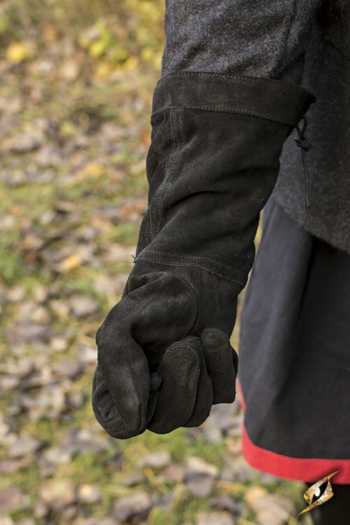 Gants en cuir suédé noir – Image 3