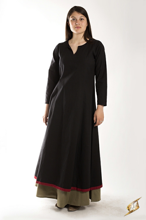 Robe avec surpiqures en noir – Image 2