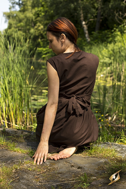 Robe légère à laçage, marron – Image 2
