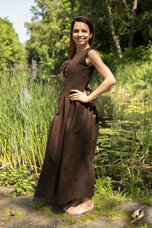 Robe légère à laçage, marron – Image 3