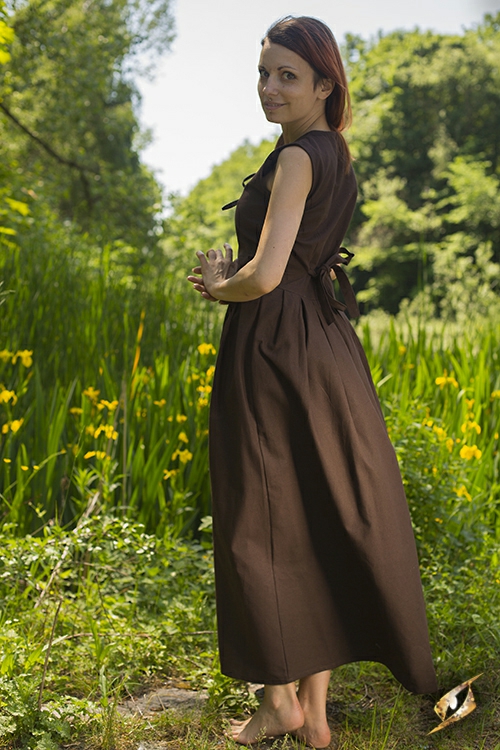 Robe légère à laçage, marron – Image 4