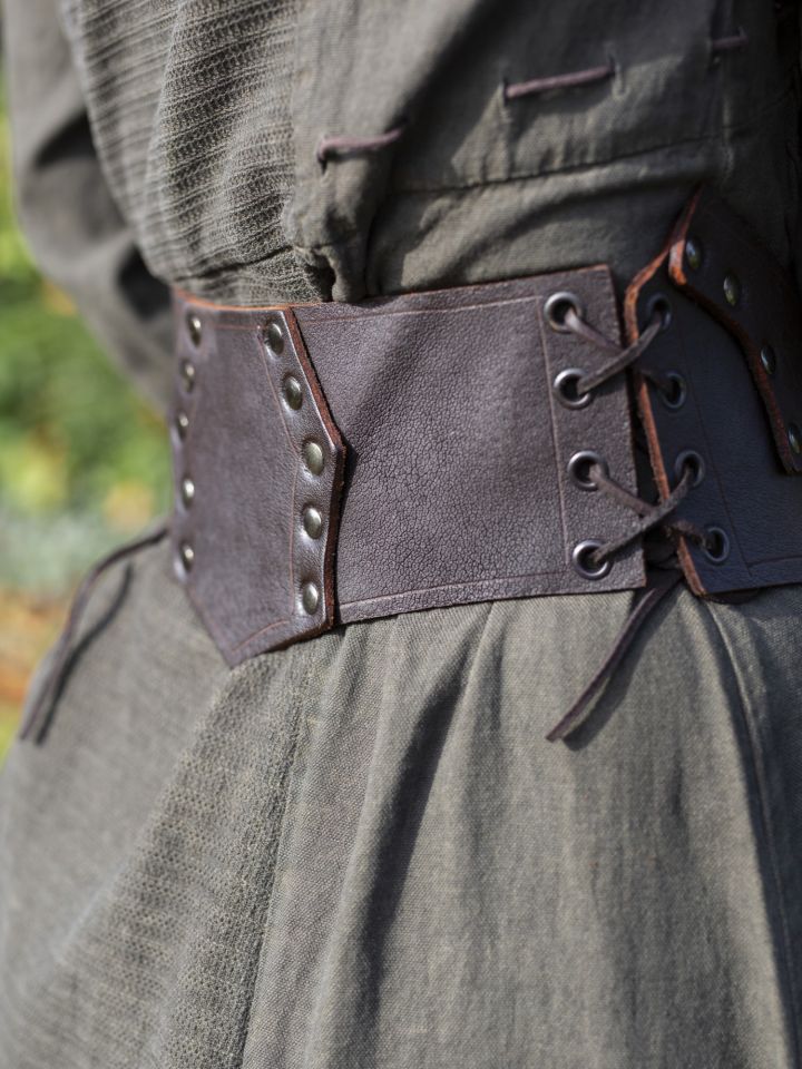 Corset large en cuir marron – Image 2