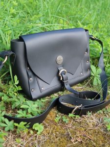 Sac à bandoulière en cuir noir