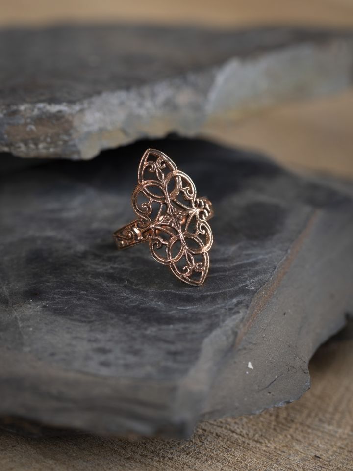 Bague en bronze ornements floraux – Image 2