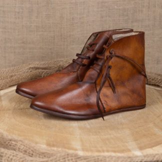 Chaussure médiévale semelle simple cloutée, marron