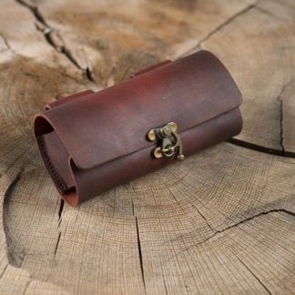 Sacoche à potions avec fermoir à crochet, en marron