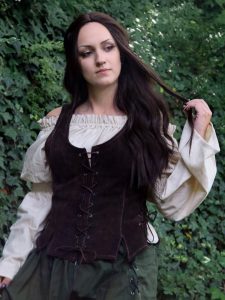 Corset en cuir Caty marron