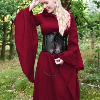 Robe médiévale Isra avec capuche, rouge