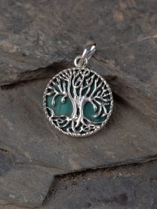 Pendentif "Arbre de Vie" avec malachite