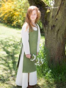 Ensemble robe enfant Ylvi vert anis