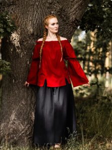 Chemisier médiéval classique Emma - rouge