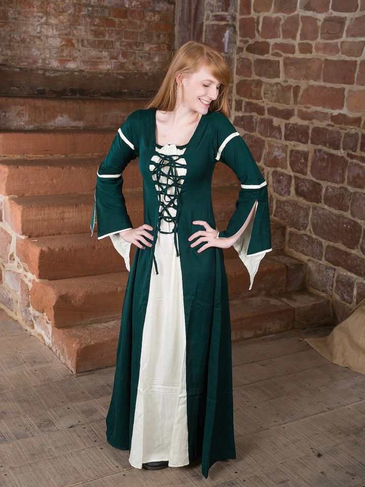 Robe à manches trompettes vert naturel – Image 2