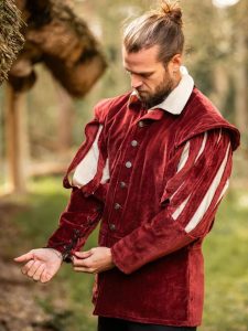 Veste en velours bordeaux