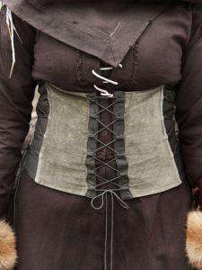 Corset Anik en velours vert
