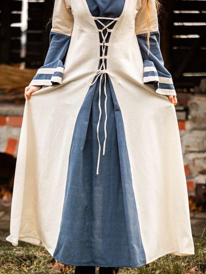 Robe médiévale Dorothea écrue/bleue – Image 4