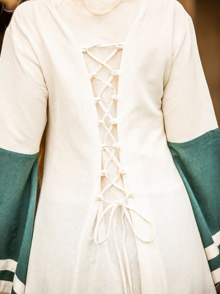 Robe médiévale Dorothea écrue/verte – Image 4