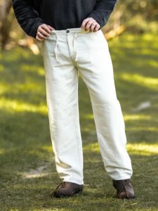 Pantalon à laçage en coton, blanc