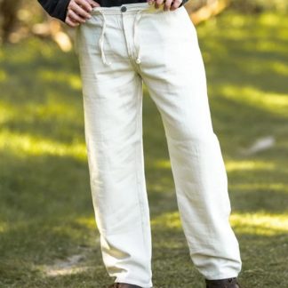 Pantalon à laçage en coton, blanc