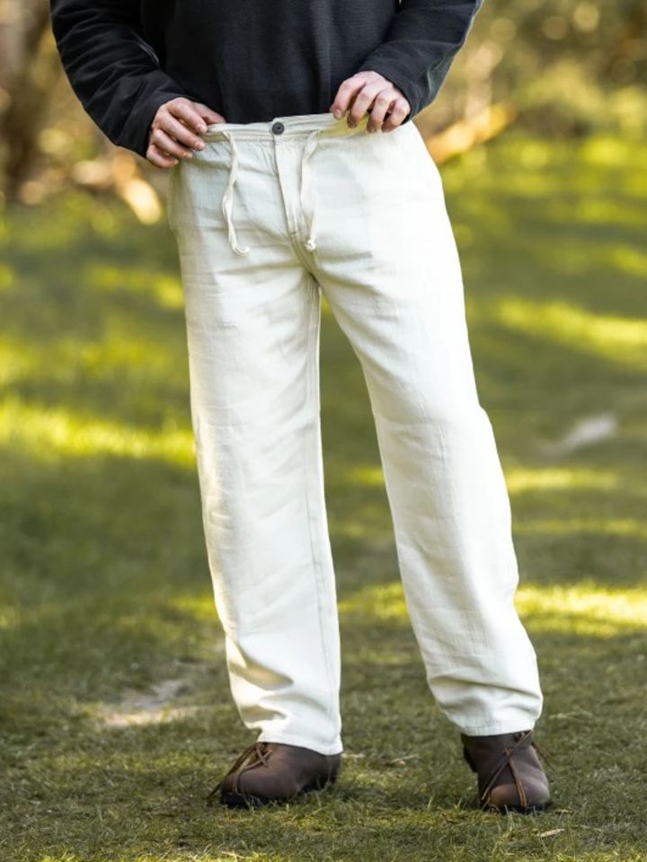 Pantalon à laçage en coton, blanc