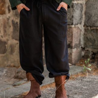 Pantalon médiéval en coton, avec poches noir