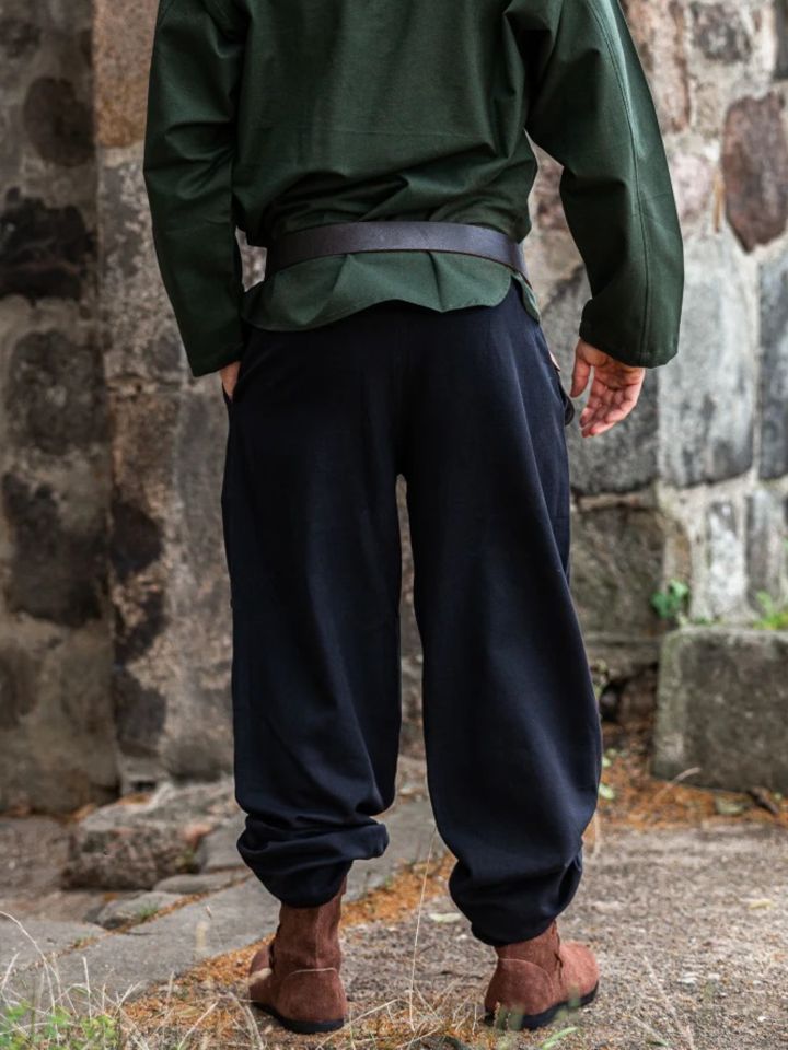 Pantalon médiéval en coton, avec poches noir – Image 2