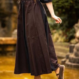 Jupe médiévale bicolore noire et marron