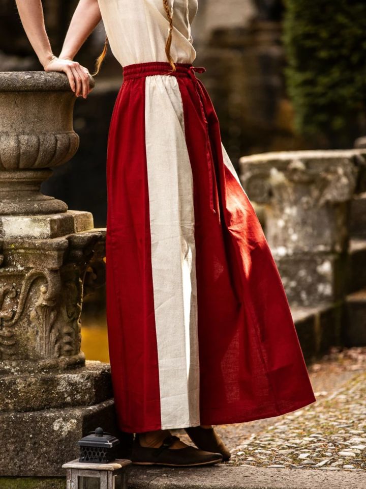Jupe médiévale naturel-rouge – Image 3