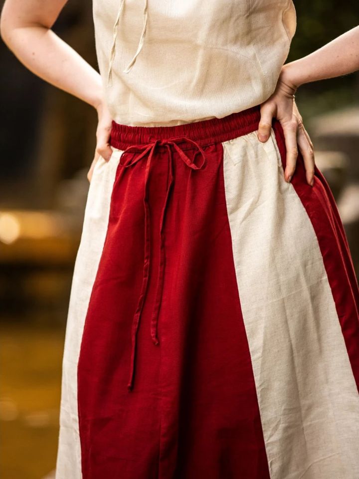 Jupe médiévale naturel-rouge – Image 4