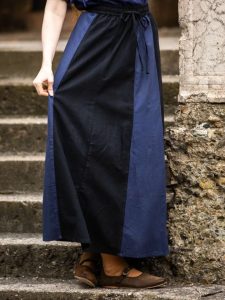 Jupe Médiévale bicolore noire et bleue