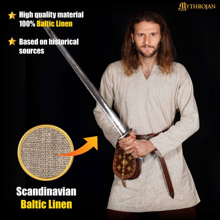 Tunique viking en lin Erik naturel – Image 3