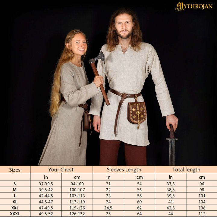 Tunique viking en lin Erik naturel – Image 5