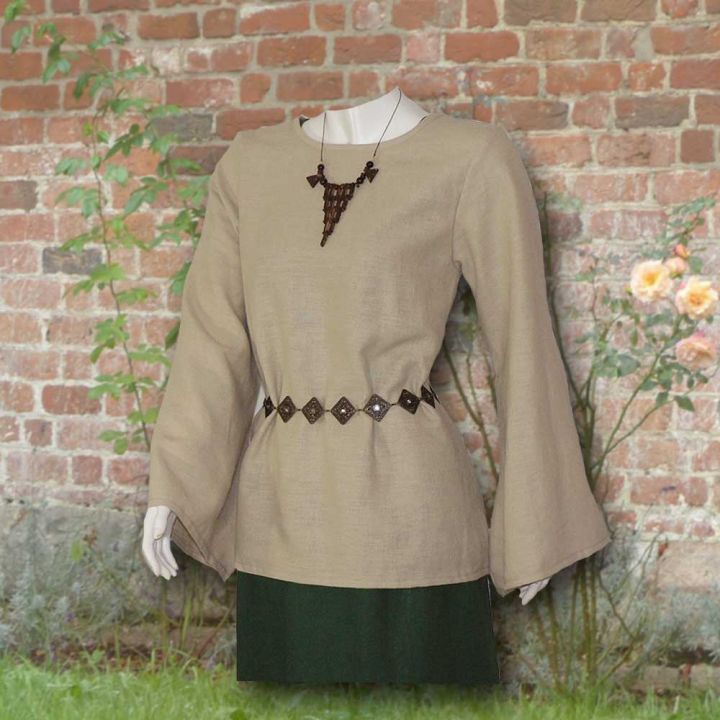 Ensemble robe médiévale verte et blouse Othilie – Image 3