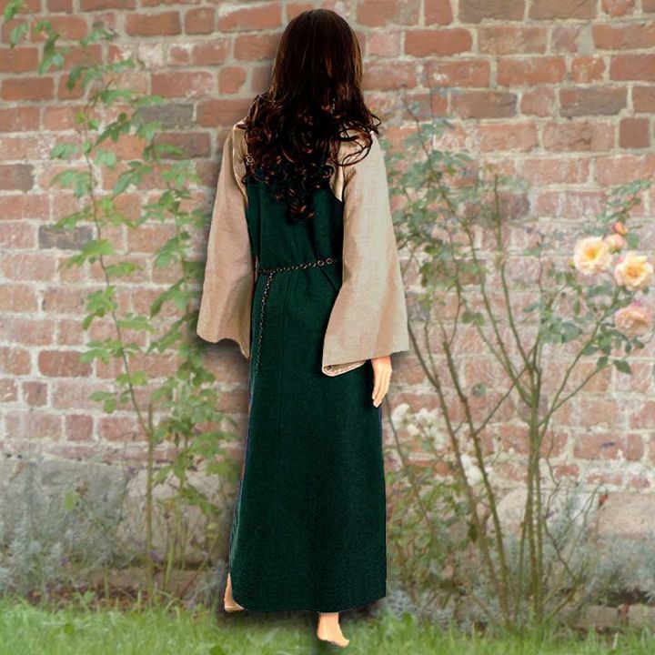 Ensemble robe médiévale verte et blouse Othilie – Image 2