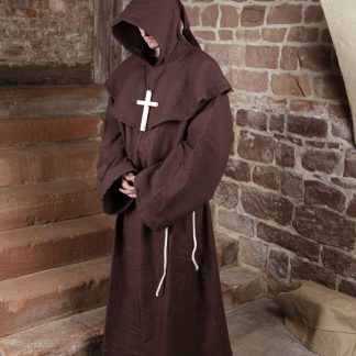 Habit de moine marron avec capuchon amovible