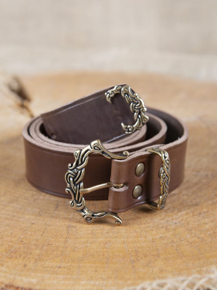 Ceinture viking en cuir marron – Image 2