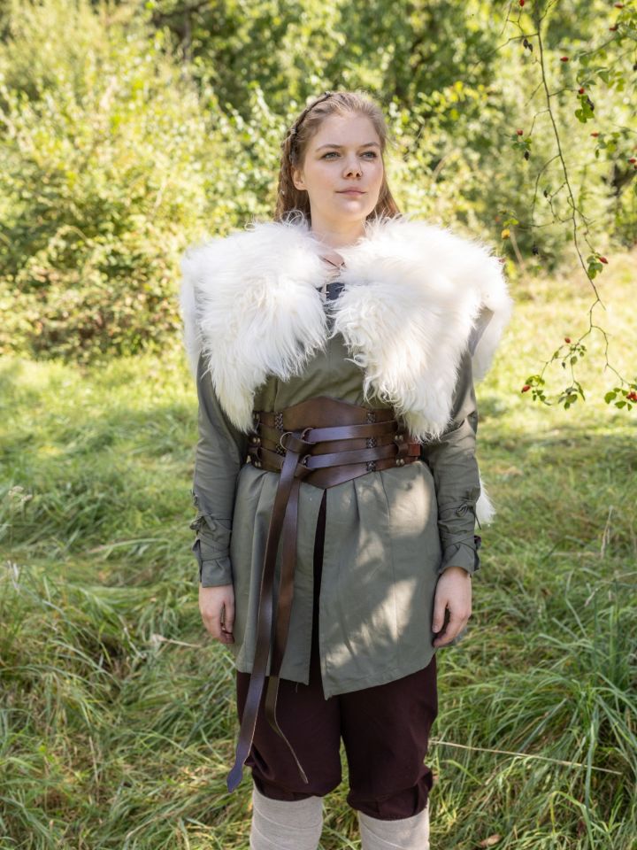Capelet long en fourrure blanche – Image 2