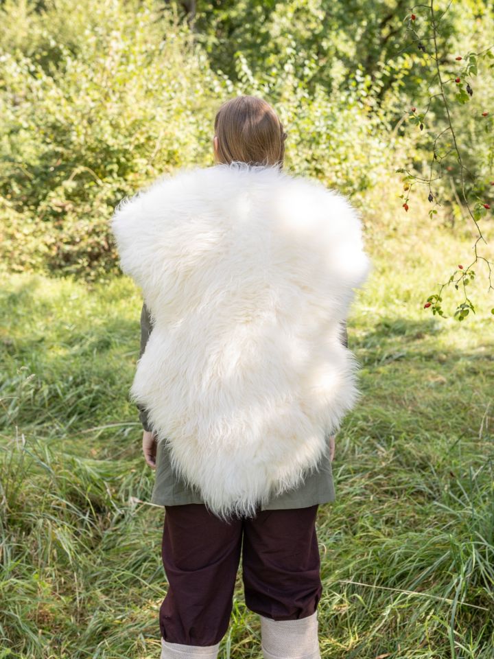 Capelet long en fourrure blanche – Image 3