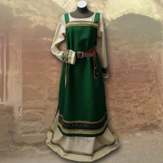 Ensemble robe viking Runhild - vert forêt