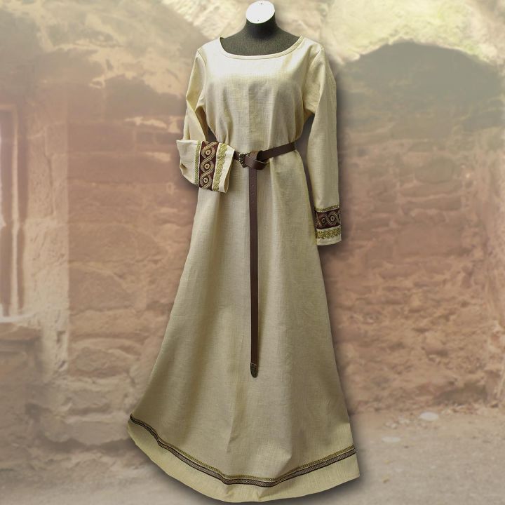 Ensemble robe viking Runhild - vert forêt – Image 2