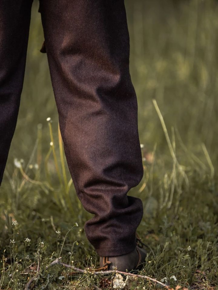Pantalon médiéval en laine, marron – Image 5