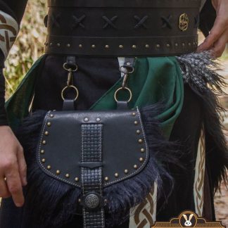 Ceinture en cuir avec pochette