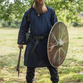Tunique médiévale à galon en bleu