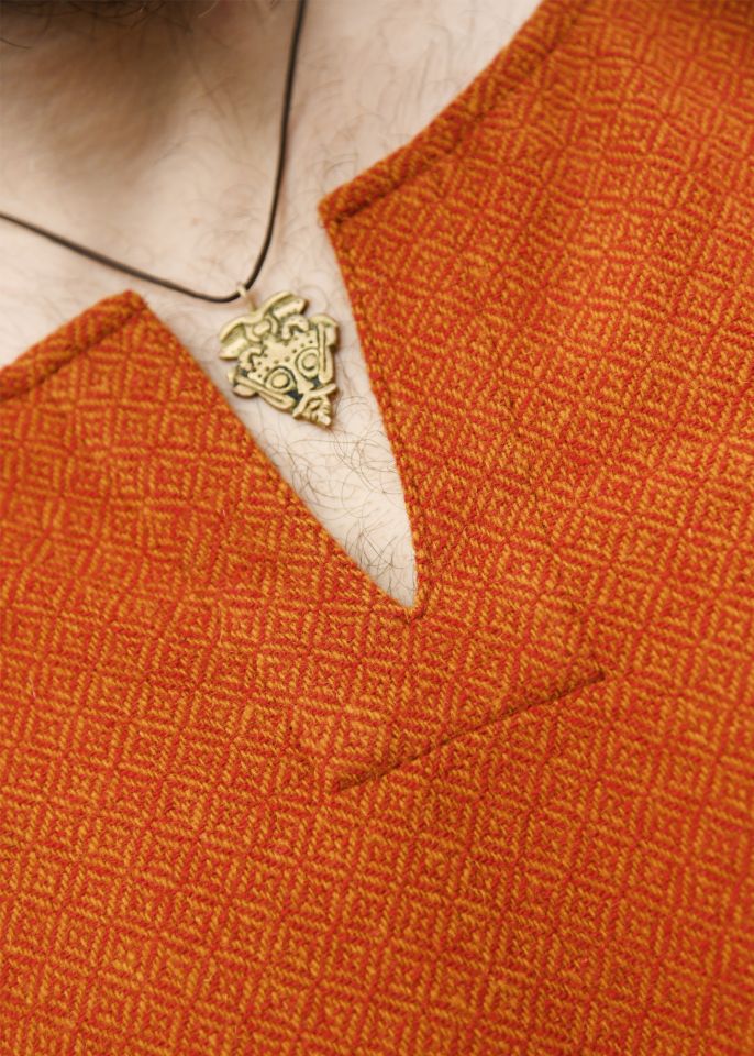 Tunique en laine sergée orange – Image 3