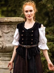 Gilet avec boutons en métal, noir
