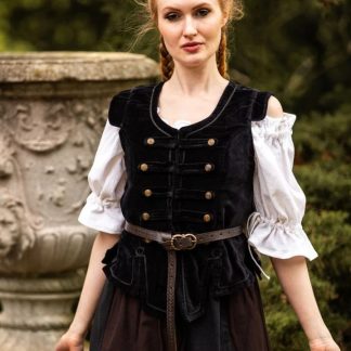 Gilet avec boutons en métal, noir