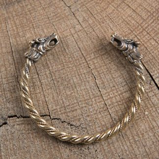 Bracelet en bronze viking à tête de dragon