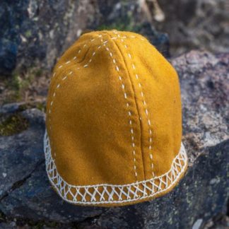 Chapeau viking Yngvy en laine, jaune