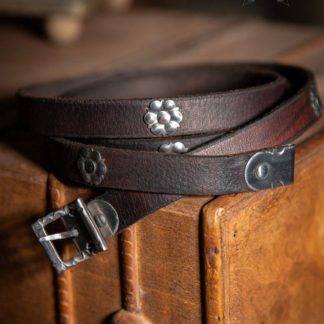 Ceinture en cuir Wolfram, marron foncé