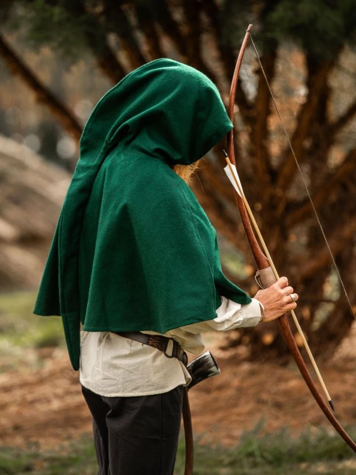 Capuchon en laine feutrée en vert – Image 3